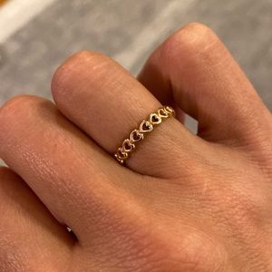 Band of Hearts Rose Gold Pandora Ring